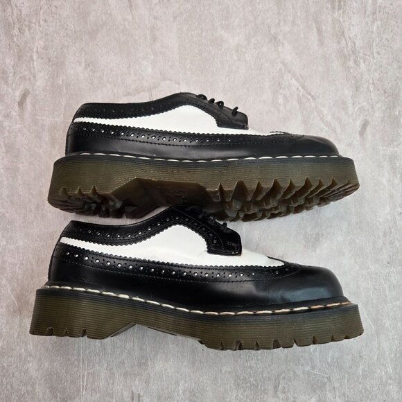 Dr. Martens Black and White Brogue Flats - Picture 5 of 10